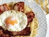Receta Espaguetis mantequilla beicon huevo