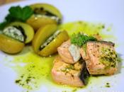 Tacos salmón ajopere. Receta microondas