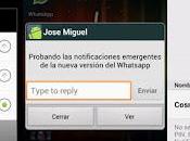 Nueva actualización WhatsApp, foto perfil respuesta rápida desde notificaciones