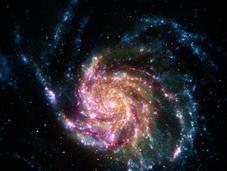 Gas, estrellas polvo galaxia espiral