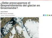 Desprendimiento gran bloque hielo glaciar Petermann Groenlandia