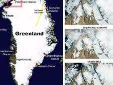 Desprendimiento iceberg Glaciar Petermann: Secuencia imágenes