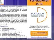 Postulaciones 2013 Doctorado Ciencias Sociales, Universidad Chile octubre 2012)