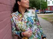 Black boots flower jacket