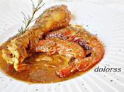 montaña: Pollo gambas picada almendras