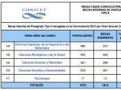 Becas, Conicet después