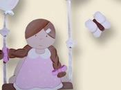 tienda KdeKids: silueta infantil personalizada Niña columpio globos