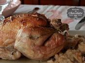 Pollo asado acompañado puré manzanas