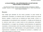 Salud Mental, aproximación estudio poblaciones vulnerables Torres col.