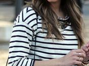 Pleated Skirt Striped Shirt