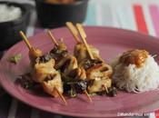 Brochetas pollo Gourmet Garden fideos arroz