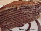 Tarta crepes crema chocolate almendras