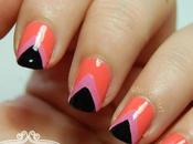 Chevron nails manicura triángulos