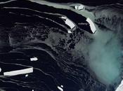 Icebergs hielo marino costa Antártida