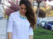 White shirt patchwork sandals