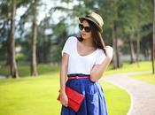 Cherry python fold over clutch