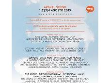Arenal Sound 2013: Tropical, Xoel López, Second, Dinero, Cyan, Mucho, Alex Ferreira, Última Experiencia...