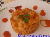 Moldes cuscús gambas picantes morrones