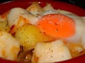 Cazuelita bacalao patatas panadera huevo