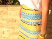 Yellow, Blue, White Skirt