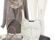 Outfit invierno gris accesorios plateados