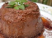 Flan chocolate almibar albahaca