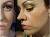 Maquillaje tonos verdes naranjas