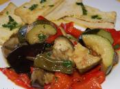 Verduras horno tofu salsa verde