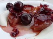 Vaya postre sencillo sabroso unos simple ingredientes Tartin Cereza manzana..