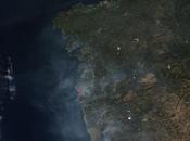 Imagen satélite (03.09.2013) incendios forestales Portugal Galicia