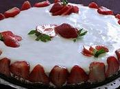 Tarta fresas, queso chocolate leche huevo