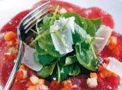 Carpaccio ternera salsa frutas