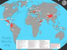 Para frikis: mapa viajes Tintín