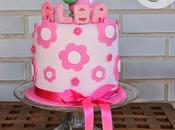Tarta fondant rosa para alba