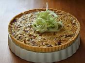 Quiche setas cebolla caramelizada ensalada hinojo manzana