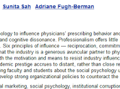 Médicos bajo influencia industria farmacéutica Fugh-Berman