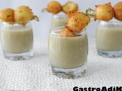 Vasitos sopa alcachofas mini buñuelos bacalao