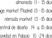 Calendario diciembre Madrid