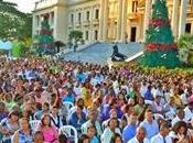 Fiesta navideña jardines Palacio Nacional.