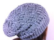 Teje punto canasta gorro slouchy beanie telar circular