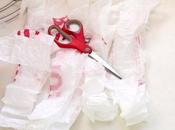 corona Navidad hecha bolsas plástico