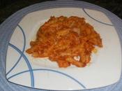 Macarrones cocidos tomate chorizo