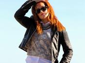 Biker jacket flower print