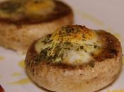 Champiñones rellenos huevo codorniz