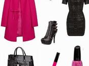 Moda elegancia rosa negro