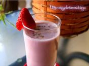 Batido fresas almendra