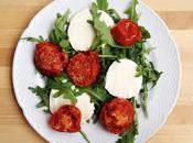 Ensalada rúcula, tomates asados Mozzarella