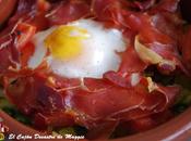 Huevos gratinados guisantes