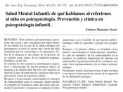 Salud Mental Infantil: Prevención Clínica Psicopatología Infantil Federico Menéndez
