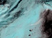 Pluma volcánica sobre Océano Atlántico revelada imagen falso color